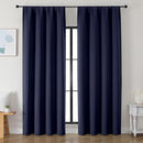 Simplebrand Ava Navy Blue Blackout Curtains for Bedroom 90 Inches Long 2 Panels Set, Solid Privacy Energy Saving Living Room Window Treatment Curtains Blackout Drapes, W50 x L90 Inch, Navy Blue by TinyTreasures Baby Boutique