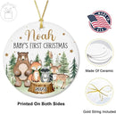 Unifury Personalized Baby First Christmas Ornament 2024, Adorable Keepsake for Babies First Christmas Tree, Holiday Decor for Celebrating Ceramic Babys 1st Christmas Ornament 2024, Woodland Animal by TinyTreasures Baby Boutique