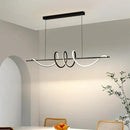JAYMP Dining Room LED Chandelier 56W Dimmable Kitchen Island Light Modern Pendant Light Geometric Design Hanging Light Fixture Black 39 Inches by CozyNest Decor