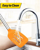 Pack of 2 Silicone Solid Turner, Non Stick Slotted Kitchen Spatulas, High Heat Resistant BPA Free Cooking Utensils, Ideal Cookware for Fish, Eggs, Pancakes (ORANGE) by CozyNest Decor