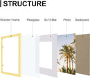 Vittanly 11x14 Picture Frames Set of 9, Shatter Resistant Plexiglass, Display 8x10 Pictures with Mat or 11x14 without Mat, Photo Frames for Wall or Tabletop, Engineered Wood, Gold by CozyNest Decor