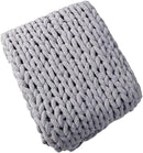 Chunky Knit Blanket Throw 40"×40", Hand Knitted Warm Chenille Throw Blanket, Home Decor Soft Thick Yarn Cable Knit Blanket, Soft Breathable Fleece Banket Christmas for Couch Bed Sofa Best Gift (Gray) by CozyNest Decor