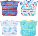 Baby bibs Waterproof Toddler bib - Feeding bib with Pocket for Infant Boy Girl Washable 6-36M by TinyTreasures Baby Boutique