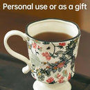 360ml -12.17oz Painted Floral & Bird Ceramic Mug - Cute Coffee Cup for Latte, Espresso - Gift for Women, Dishwasher Safe by CozyNest Decor