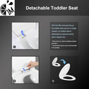 Elongated Toilet Seat with Toddler Seat Built In, Slow Close for Both Child & Adult Seats, Potty Training Seat, No Wiggle and Easy to Install, Detachable Toddler Seat for Longterm Usage, White by TinyTreasures Baby Boutique