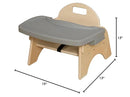 Montessori 5" H Wooden Baby Low Chair with Removable Tray & Safety Harness, Infant Chair with Modern Wood Design [ Fully Assembled] by TinyTreasures Baby Boutique