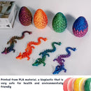 POIVOCF3D Printed 12” Articulated Crystal Dragon Inside 5.1” Egg – Fantasy Collectible, Fidget Toy & Stocking Easter Basket Stuffers for Home & Office Decor (Laser Blue)