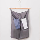 100% Pure Linen Dual Hanging Laundry Bag with 2 Deep Pocket and 2 Side Zipper 20x27in, Over The Door Laundry Hamper Space Saving Hampers for Dirty Clothes Home Travel, Grey by CozyNest Decor