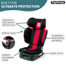 Peg Perego Viaggio Flex 120 Booster, 4D Total Adjust for Safety & Comfort, No Armrests, Compact Fold for Travel, 40-120 lbs, Made in Italy, Licorice (Black) by TinyTreasures Baby Boutique