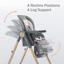 6 in 1 Convertible High Chairs for Babies and Toddlers,Portable High Chair with Dishwasher Tray and 4 Wheel,Booster Seat for Dining Table,Foldable Toddle and Baby Feeding Highchair (Gold-Grey) by TinyTreasures Baby Boutique
