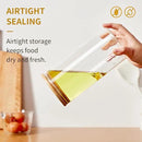 Glass Food Storage Jars with Lids[Set of 5], Perfect for Pasta, Cookies, Nuts, Coffee, Cereal, Flour, and More, Organize Your Kitchen and Pantry with these BPA-Free Glass Canisters by CozyNest Decor