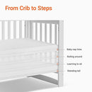 EvoNest Baby Crib, 11 in 1 Convertible Mini Crib with Wheels, 100% New Zealand Wood Growing Bed, 4 Adjustable Mattress Height,White by TinyTreasures Baby Boutique