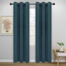 Easy-Going Blackout Curtains for Bedroom, Solid Thermal Insulated Grommet and Noise Reduction Window Drapes, Room Darkening Curtains for Living Room, 2 Panels (34x72 in, Bluestone) by CozyNest Decor