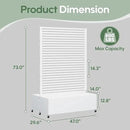 Double Metal Planter Box with Trellis Privacy Screen, Raised Garden Bed with Trellis & Wheels, Planter Box Outdoor with Drainage Holes for Climbing Plants, Vegetable, Vines,73"x 47"x 30", White by GreenHaven Gardens