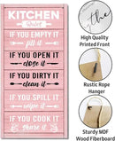 Hanging Kitchen Rules Wood Decor Sign, Rustic Kitchen Wooden Signs, Printed Wood Wall Art Sign, Kitchen Door Rules Rustic Sign, Hanging Wood Sign Kitchen Decor, Funny Farmhouse Kitchen Wall Décor F1 by CozyNest Decor
