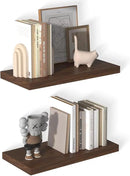12 Inch Deep Floating Shelves for Wall 2 Pack Floating Shelves Large Storage Space Wall Mount Shelf for Living Room Kitchen Bathroom 24" W x 12" D x 1.2" H Walnut by CozyNest Decor