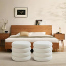 ONEVOG Round Storage Ottoman, 20" Small Ottomans Table with Removable Lid, Velvet Fabric Soft Footrest Stool for Couch, Upholstered Stuffed Circle Seat for Living Room/Bedroom/Dorm/Vanity, Lvory White by CozyNest Decor