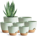Self Watering Plant Pot with Drainage Hole,Plant Pots Outdoor Flower Pots for Indoor Plants,Modern Green Plastic Self Watering Planters Succulent Pot 7pcs/Set by GreenHaven Gardens