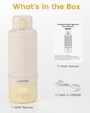 Portable Baby Bottle Warmer for Travel – 17oz Cordless Milk Warmer with Detachable Battery, USB Rechargeable Breast Milk Warmer, Baby Bottle Heater for Home and On-The-Go Use by TinyTreasures Baby Boutique