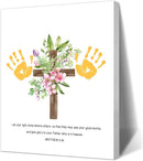 SHLINCO Handprint Keepsake DIY Kit, Baby's First Holiday Keepsake, Bible Verse, Family Footprint Art for Kids, 7.8x9.8 Inch Canvas, Suitable for Desktop Wall Ornaments by TinyTreasures Baby Boutique