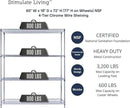 60"x18"x72" Prime Heavy Duty Chrome 4-Tier Wire Shelving NSF 3200 LBS MAX Capacity Storage Rack for Commercial, Hospital, School, Garage, and Kitchen Uses (with Wheels) by CozyNest Decor