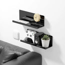 Acrylic Floating Shelves for Wall No Drilling, Self Adhesive Space-Saving Shelves, 12 Inch Floating Shelf Stick on Wall Shelf, for Bathroom, Kitchen, Bedroom, Office, Gaming Room, Black by CozyNest Decor