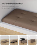 Storage Ottoman Bench, Folding Ottoman Foot Rest, 15 x 30 x 15 Inches, End of Bed Bench,Storage Chest, for Living Room, Bedroom, Hallway, Entryway, Brown by CozyNest Decor