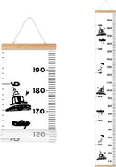 Kids Growth Chart, Wood Frame Fabric Canvas Height Measurement Ruler from Baby to Adult for Child's Room Decoration 7.9 x 79in (7.9 x 79in, Black Car) by TinyTreasures Baby Boutique