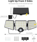 Lepro Solar Lights for Outside, WL5000 Motion Activated Security Lights, Separate Solar Panel, 3 Adjustable Head 270° Wide Lighting Angle, IP65 Waterproof Wall Lamp for Porch Yard Garage by CozyNest Decor