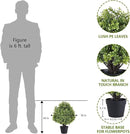 THE BLOOM TIMES 2ft Faux Boxwood Plants Outdoor Set of 2, Topiary Balls Artificial Outside Trees, 24" UV Resistant Fake Greenery Bushes & Shrubs for Front Porch Planter by GreenHaven Gardens