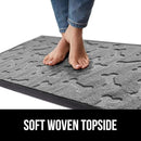 GORILLA GRIP 100% Waterproof All-Season WeatherMax Doormat 35x23, US Designed Natural Rubber, Stain and Fade Resistant, Low Profile Indoor Outdoor Door Mats, Easy Clean Patio Mat, Light Gray Bones by CozyNest Decor