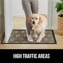 GORILLA GRIP 100% Waterproof All-Season WeatherMax Doormat US Designed Natural Rubber, Stain and Fade Resistant, Low Profile Indoor Outdoor Door Mats, Easy Clean Patio Mat, 17x29, Tan Pawprints by CozyNest Decor