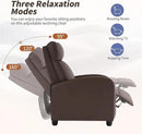 BestMassage | Recliner Chair | with 2 Point Massage Function | Leather Dark Brown | with Lumbar Support, Adjustable Push Back, Footrest & Padded Seat | Easy Assembly | for Living Room, Home Theatre by CozyNest Decor