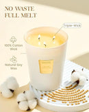 M&SENSE Extra Large Candle Creamy Vanilla Scented, 3-Wick 35oz 150H Long Lasting, Natural Soy Wax Aromatherapy Candle for Stress Relief, Home Fragrance Housewarming Gifts Candle for Home Decor by CozyNest Decor