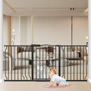 62.5"-71.6" Extra Wide Baby Gate for Doorways No Drill, Pressure Mounted Dog Gate Indoor, Walk Thru Pet Gate for Cat Dog Child,Pet Gates for The House Doorway Black by TinyTreasures Baby Boutique