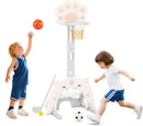 Costzon 3 in 1 Toddler Basketball Hoop, Height Adjustable Kids Sports Center w/Foldable Basketball, Soccer & Golf Game, Indoor Outdoor Activity Playset w/Foldable Rim, Gift for Children Baby Infant by TinyTreasures Baby Boutique