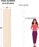 Solino Home Linen Table Runner 90 Inches Long - 100% Pure Linen Birch Table Runner 14 x 90 Inch for Fall, Autumn, Thanksgiving - Fete by CozyNest Decor