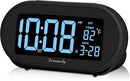 DreamSky Alarm Clocks for Bedrooms, Auto Set Digital Desk Clock for Bedside Nightstand, Electric Clock with Dimmable Brightness Dimmer, Auto DST, USB Port, Date, Temperature, Snooze by CozyNest Decor
