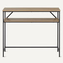 Amazon Basics Rectangular Console Table with Storage Shelf, Steel Frame, 39x31x11.8 in, Oak Finish by CozyNest Decor