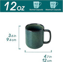 vancasso STARRY Coffee Mugs Set, 12 oz Ceramic Coffee Cups for Latte Hot Tea Cappuccino Cocoa Milk Stoneware Cups Set of 6, Dishwasher & Microwave Safe, Green by CozyNest Decor