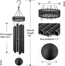 ASTARIN 60'' Deep Tone Wind Chimes for Outside -Extra Large Windchimes with 6 Heavy Tubes, Memorial Wind Chimes Outdoor for Garden Hanging Décor,Sympathy Gifts, Black by CozyNest Decor