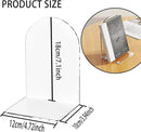 Lulonpon 8 Pieces Book Ends for Shelves, Heavy Books, School, Library, Desktop Organizer - Clear Acrylic Bookends by CozyNest Decor