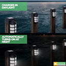 GreenLighting Marina Solar Post Cap Lights Fits 4x4 Nominal Wood Outdoor Solar Powered Post Cap Light, Fence Post, Landscaping, Deck, Garden- Bright LED, Waterproof Nautical Lighting Black 2 Pack by GreenHaven Gardens