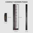 88 Key Digital Piano Keyboard for Beginners,Full Size Electric Piano Semi-Weighted Keyboard with Sheet Music Stand,Pedal,Headphone,Power Adapter,USB-MIDI Compatibility,Wood Grain Black by TinyTreasures Baby Boutique