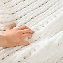 Esterra Chunky Knit Blanket Throw 40"x50", 100% Hand Knitted Chenille Throw Blanket, Cozy Soft Thick Cable Knit Throw Large Rope Knot Crochet Throw Blanket for Sofa Couch Bed, Snow White by CozyNest Decor