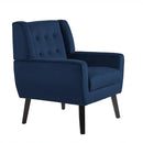 UIXE Accent Chair, Velvet Upholstered Armchair for Living Room, Modern Club Arm Chairs Comfy Single Sofa Button Tufted Bedroom Reading Seat - Royal Blue, Set of 1 by CozyNest Decor