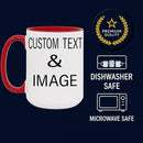 Customized 15oz Ceramic Coffee Mugs with Personalized Text and Photo Image Upload Novelty Gift, Personalize With Different Design And Images, Custom Gift (Red) by TinyTreasures Baby Boutique