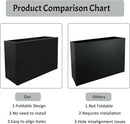 Metal Rectangular Planter, 35.5"x 10"x 28" Black Planter Box for Outdoor, Easy Installation Galvanized Steel Planter with Drainage Holes, Outdoor Planter for Porch/Patio/Garden by GreenHaven Gardens