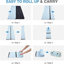 Picnic Blanket, 80''x80'' Waterproof Outdoor Blankets, Picnic Mat Washable for Beach, Picnic Blankets for Camping on Grass with Shoulder Strap - Blue & White by TinyTreasures Baby Boutique