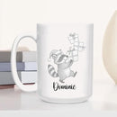 Customized Name Raccoon Coffee Mug Gift For Raccoons Lover Birthday Christmas, Personalized Raccoons Accent Coffee Cup, Raccoon Teacup Gift For Grandson Granddaughter Kids, Animal White Mug 11 15Oz by TinyTreasures Baby Boutique